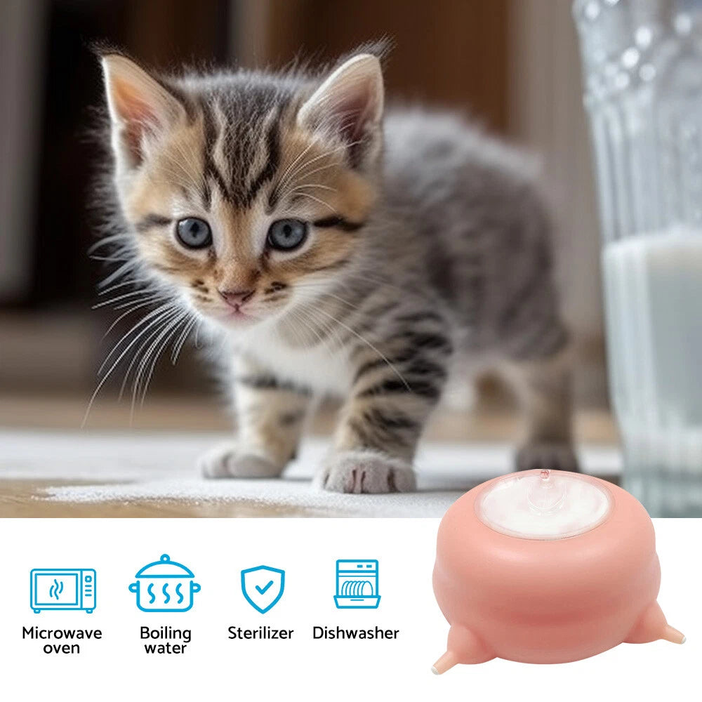 Pet Milk Feeder Nipple for Puppy Newborn Nurse Station Silicone Bowl