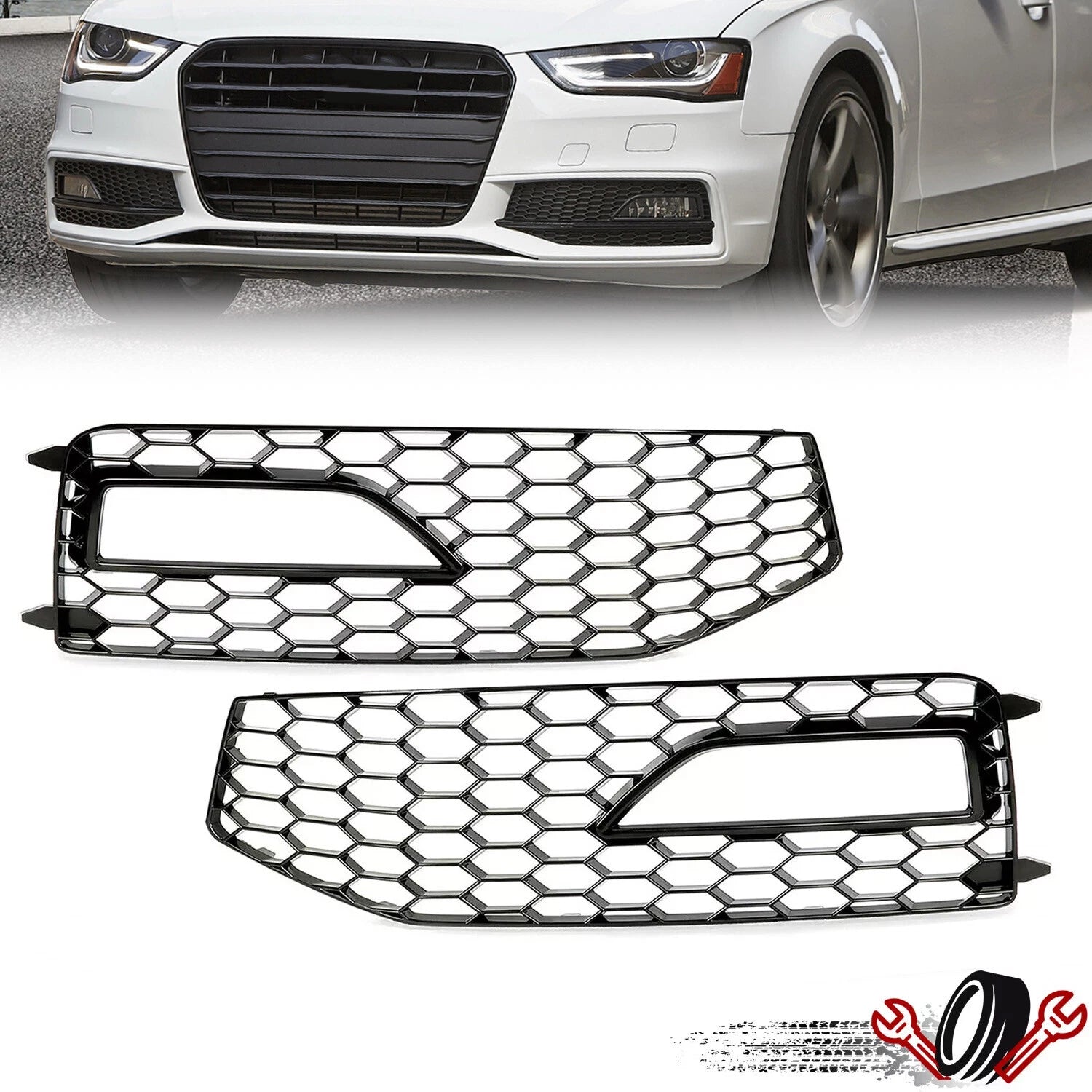RS4 Style Fog Light Grill Cover for Audi A4 (2013–2016)