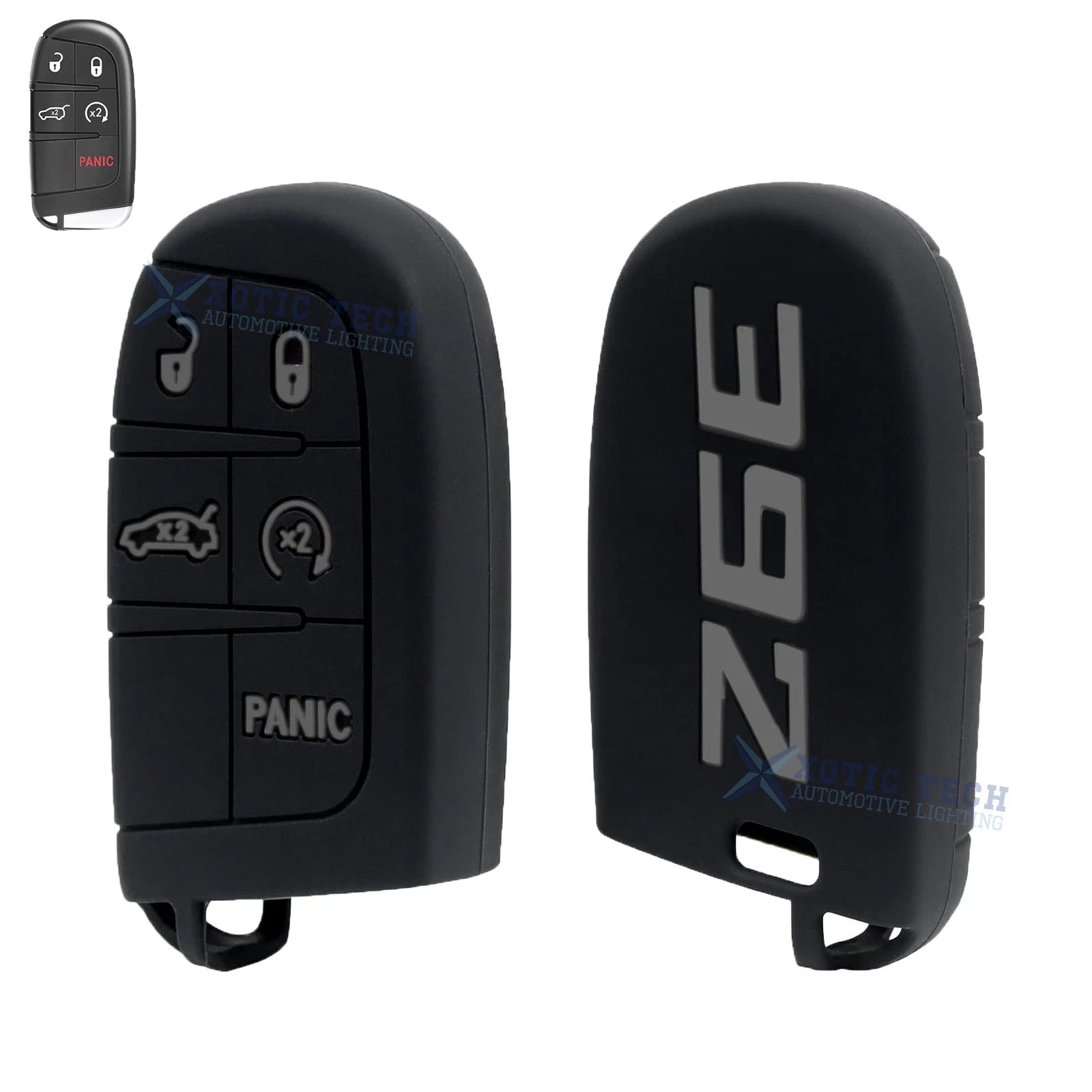 Silicone Remote Key Fob Shell Cover for Jeep Chrysler Dodge (2014–2024)