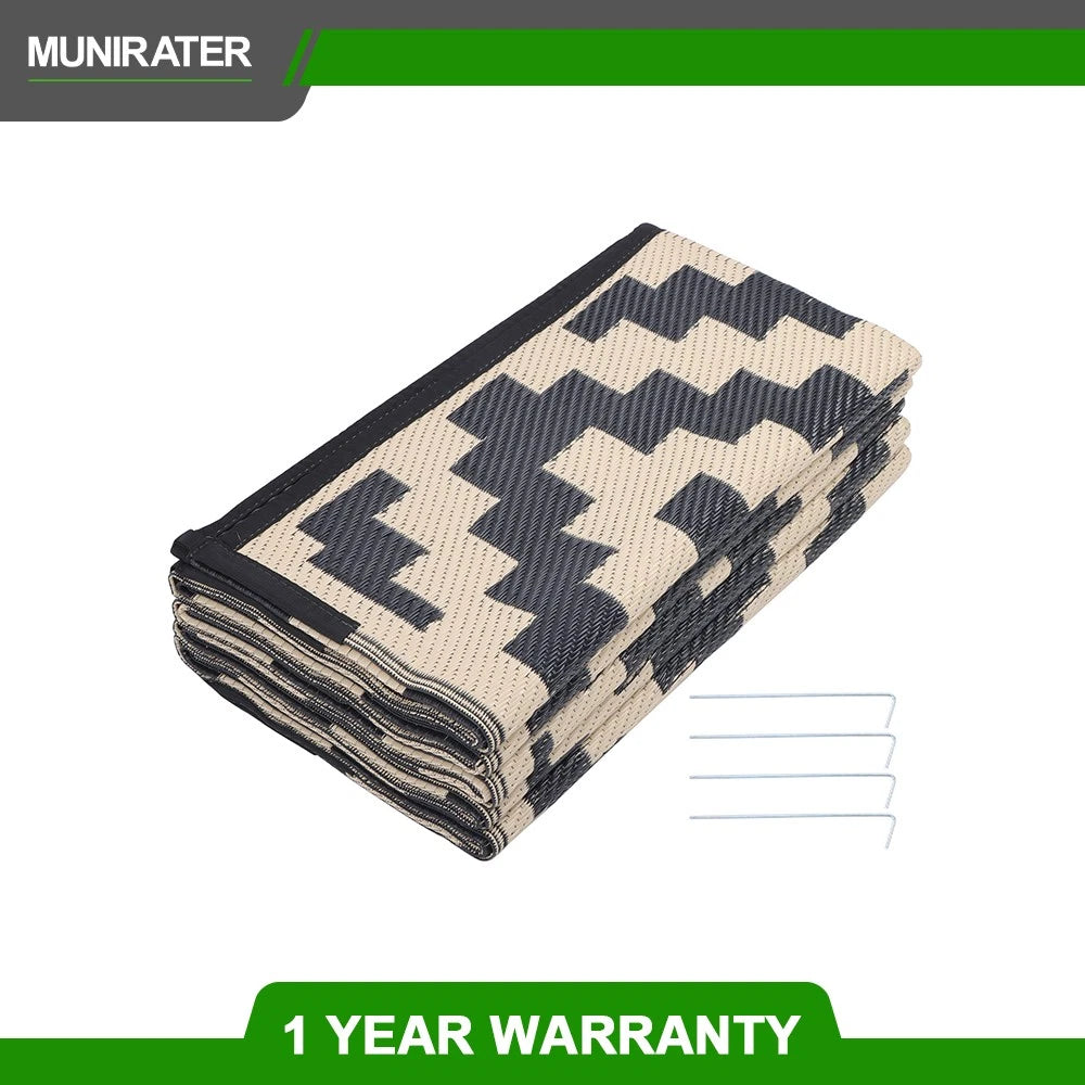 Waterproof Outdoor Rug 8x10 ft for Camping RV Deck (Plastic Straw)