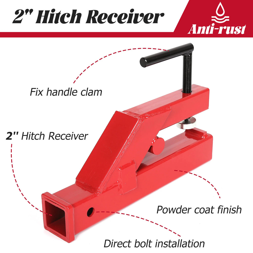 Receiver Hitch Clamp On Trailer Adapter for Deere Bobcat