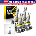 Set of 4 AUXITO CANBUS HB3 9005 H11 LED Headlight Bulbs for
