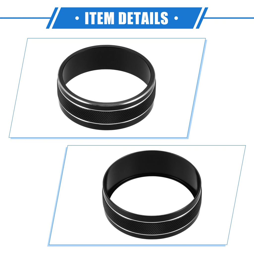 3pcs AC Switch Knob Cover Ring for Jeep Wrangler JK JKU (2011–2018) Black