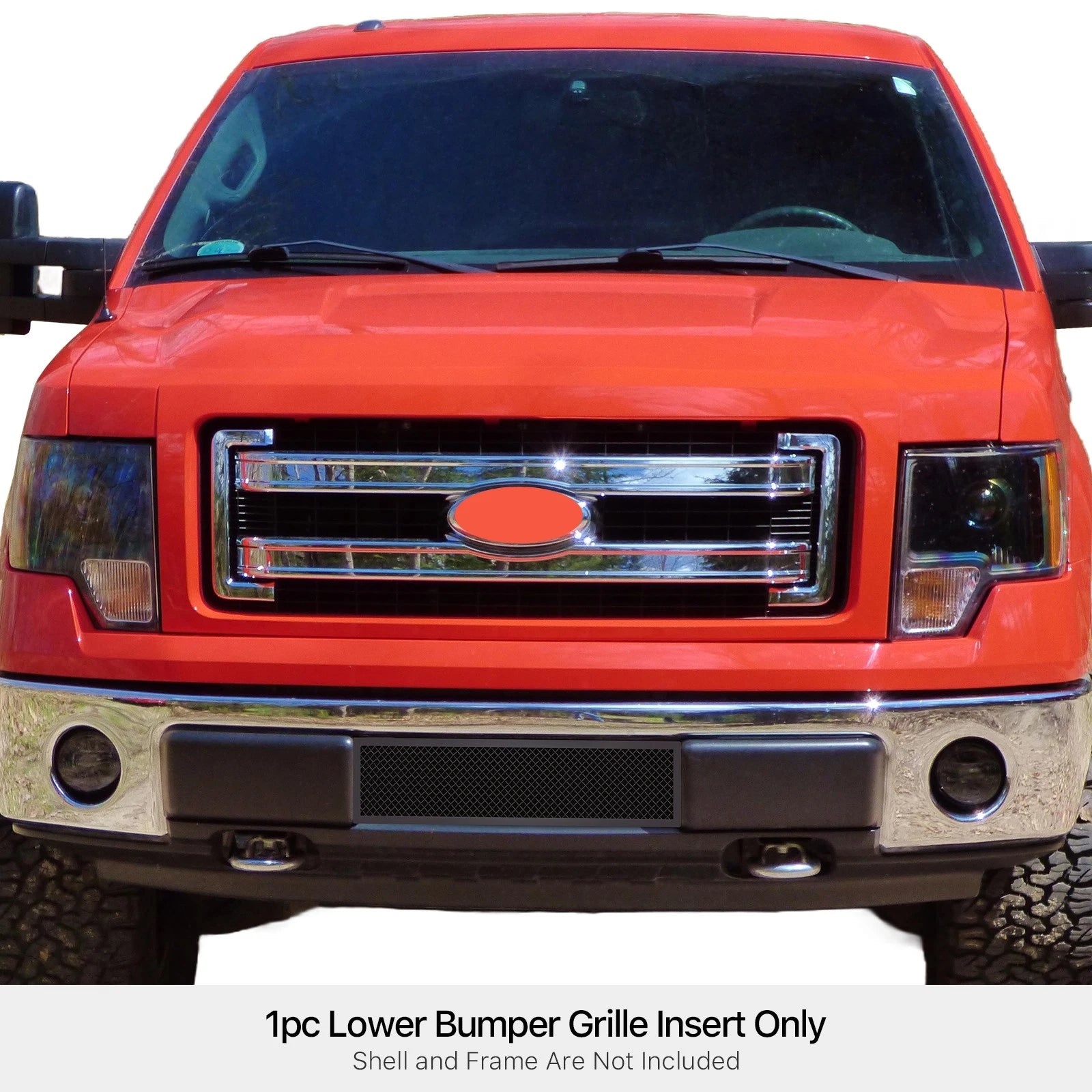 Lower Bumper Grille Insert for Ford F-150 (2009-2014) Black Mesh Stainless Steel