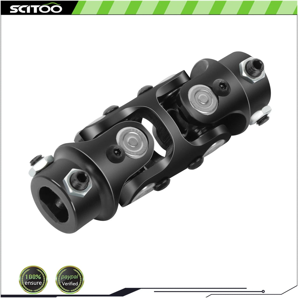 2X Black Universal Steering U-Joint Shaft 3/4" DD X 3/4" DD