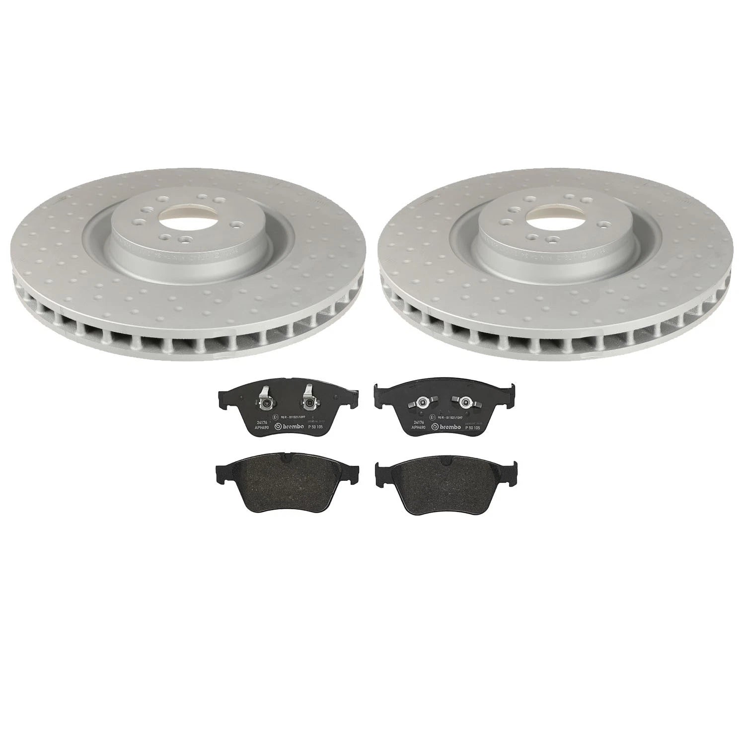 Front Brake Kit 390mm Rotors Brembo Low-Met Pads for MB W164 ML63 AMG (2006–2011)