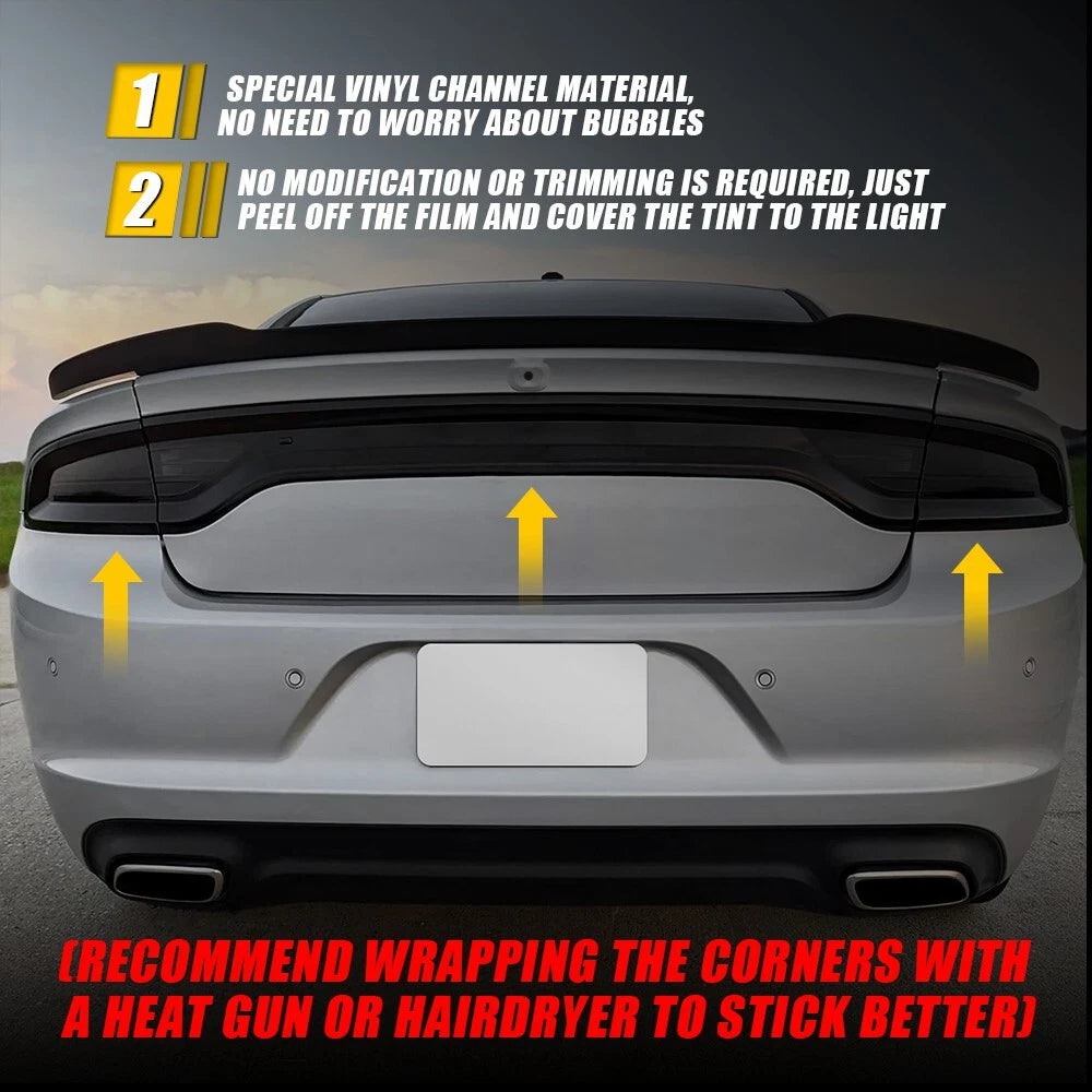 Dark Smoke Tail Light PreCut Overlay Vinyl for Charger (2015–2023)