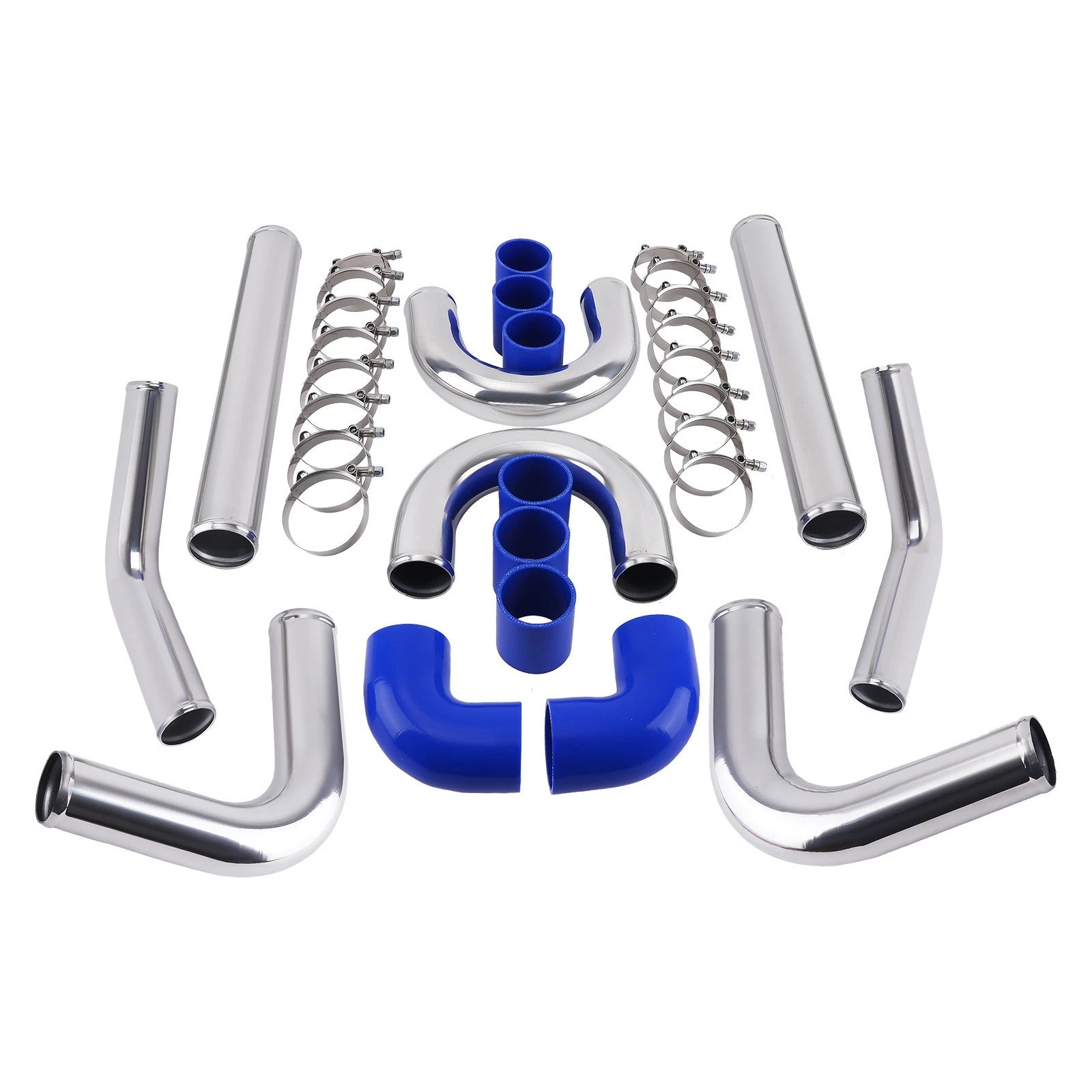 2.5" 3" Universal Aluminum Intercooler Turbo Piping Kit with Hose & Clamp