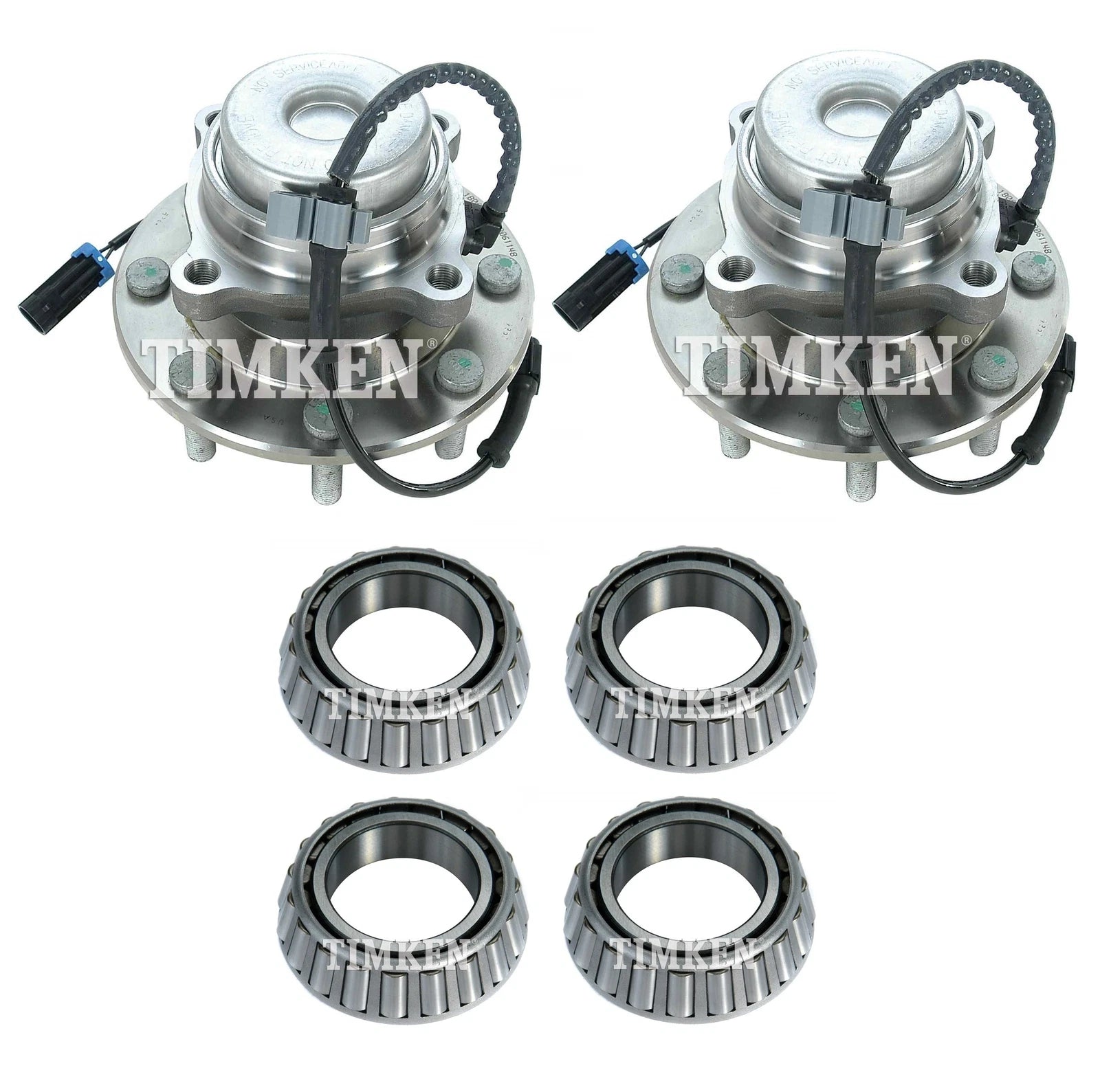 Set of 2 Front & Rear Wheel Bearings & Hubs Kit for Express Savana 4500 (2009–2016)