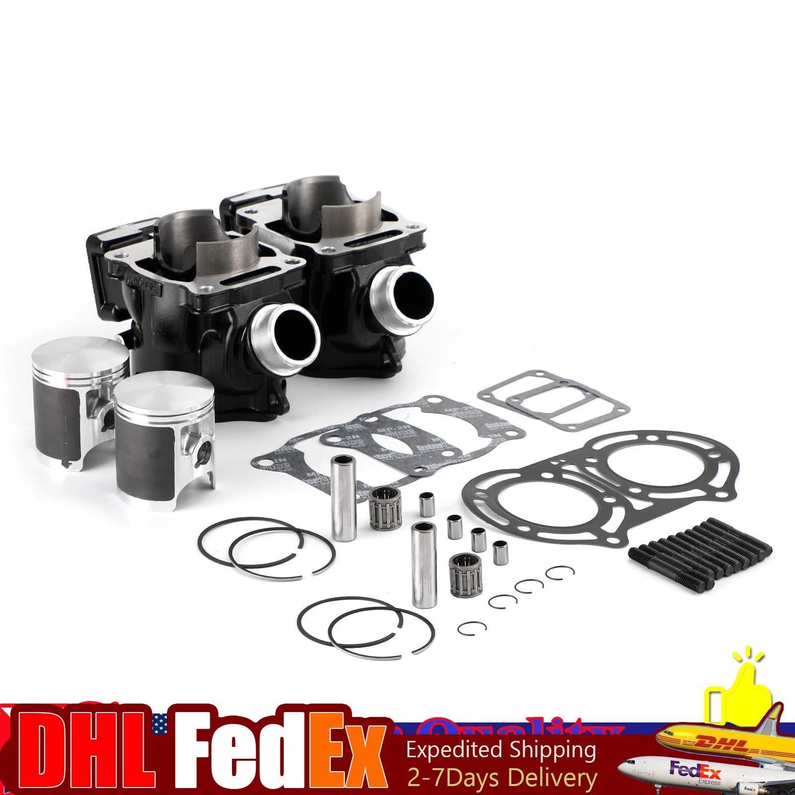 Top End Gasket Set for Yamaha Banshee 350 (1987–2006) - Includes Pistons, Bearings, Head Studs