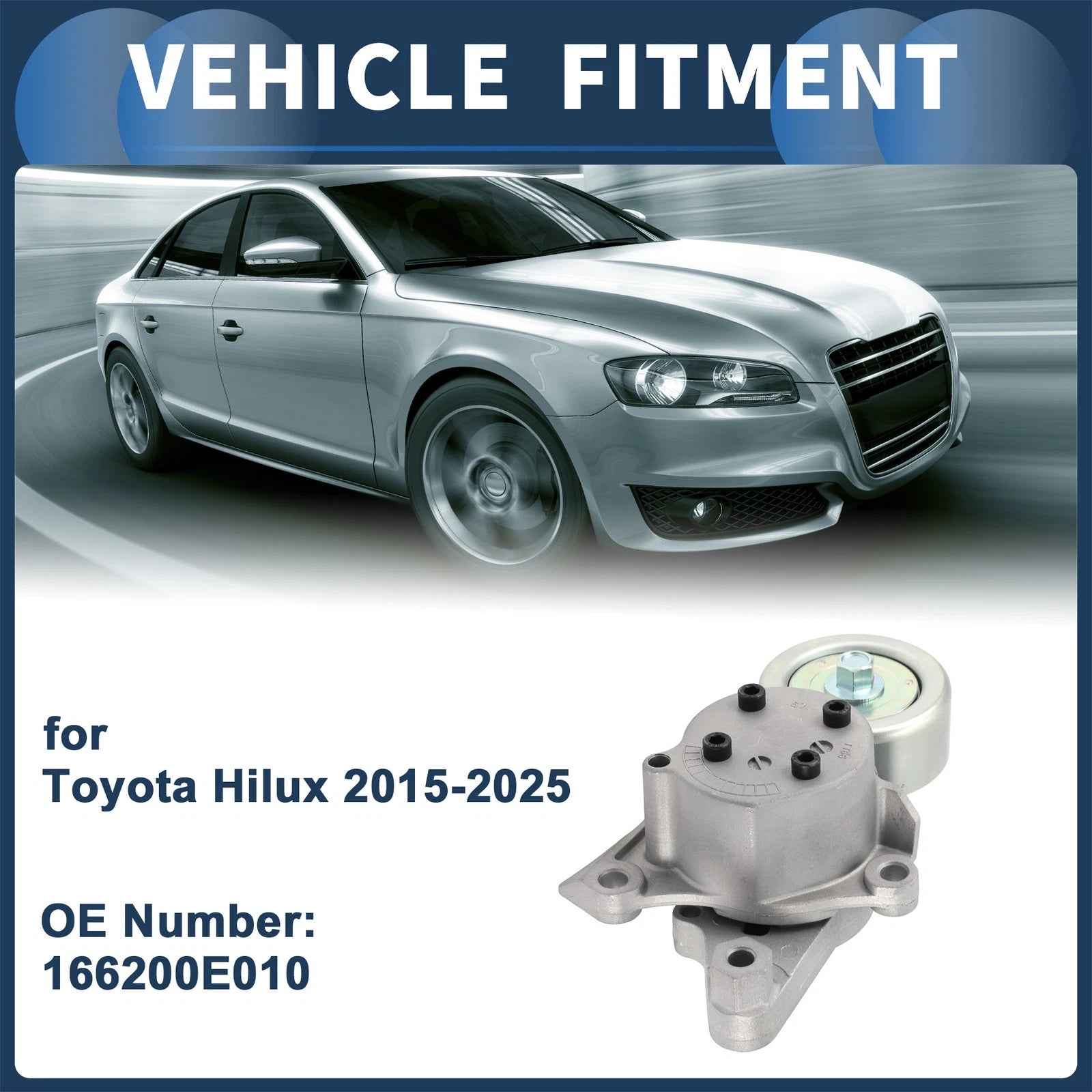 Belt Tensioner for Toyota Hilux 2.4 D (2015–2024) No. 166200E010 Metal 1 Pc