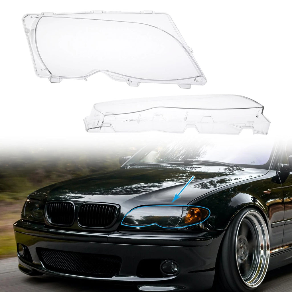 1 Pair Headlight Lens Cover for BMW E46 (1998–2006) 63126924045