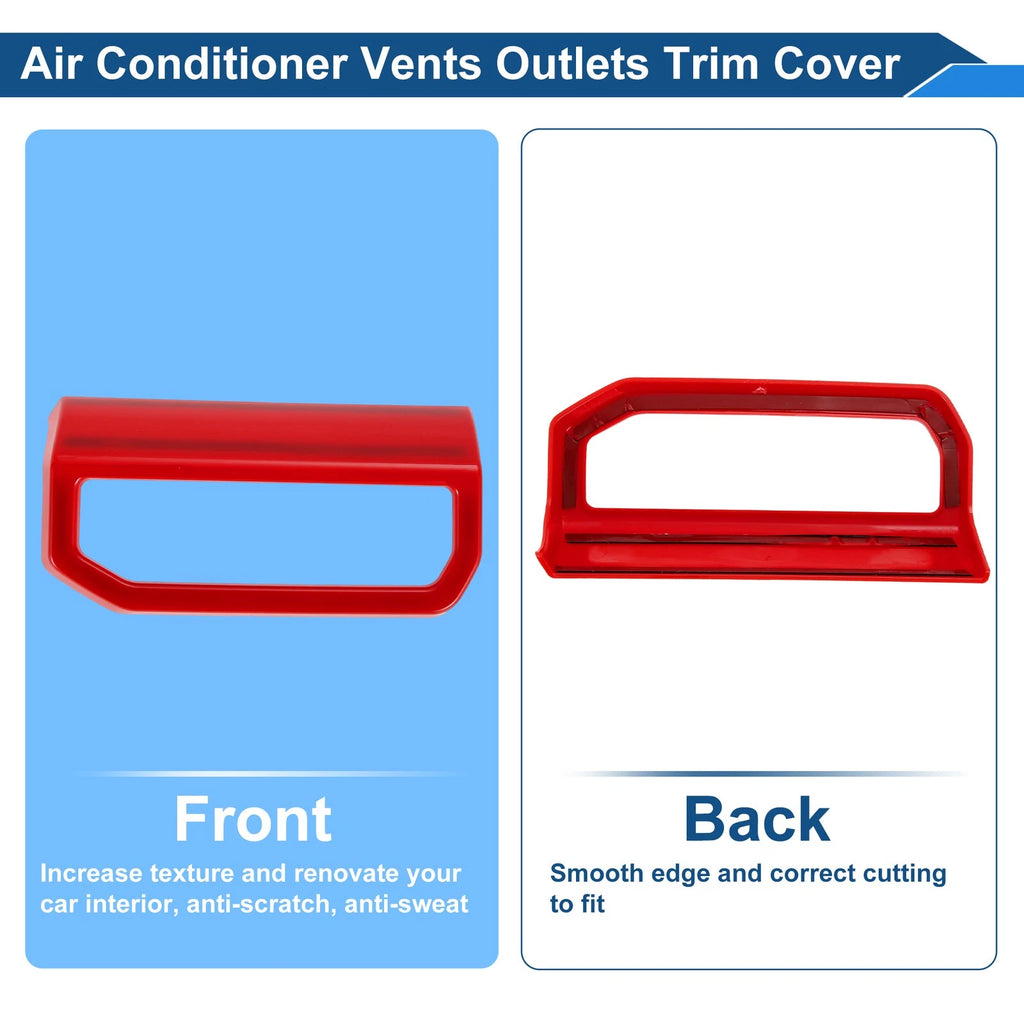 Set of 2 Air Condition Outlet Vent Trim Cover Frame for Toyota Tacoma (2024–2025) Red