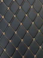 4 x Car Floor Mats Waterproof PU Leather Black & Beige