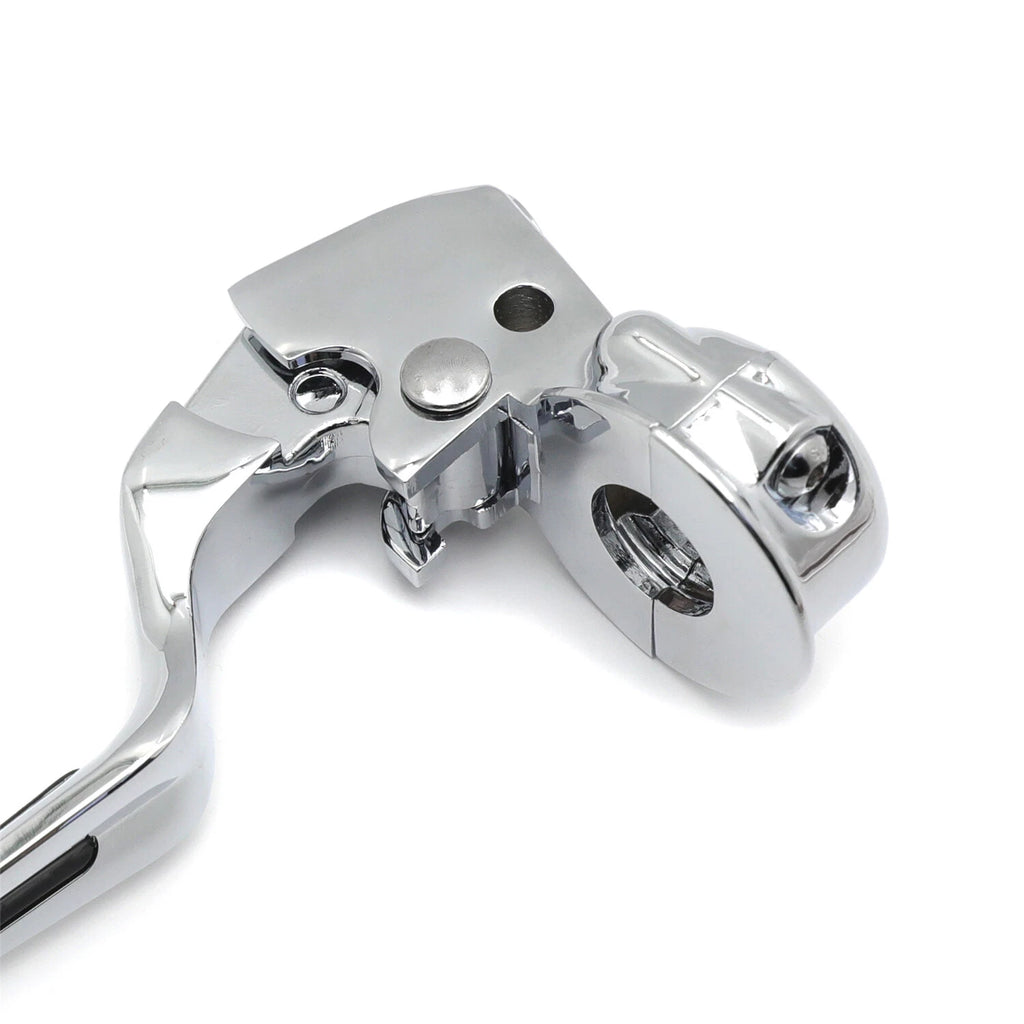Chrome Vinyl Leather Clutch Lever w/ Mount Bracket for Harley Softail/Dyna (2008–2014)