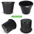 Set of 5 Heavy Duty Black Plastic Nursery Plant Containers