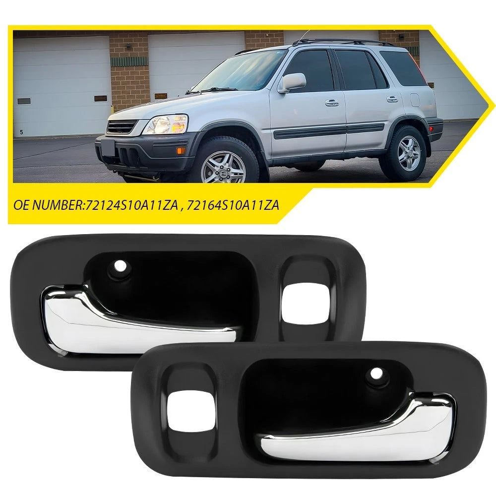 Pair Door Handle Interior Black Chrome for Honda CR-V Odyssey (1997–2001)