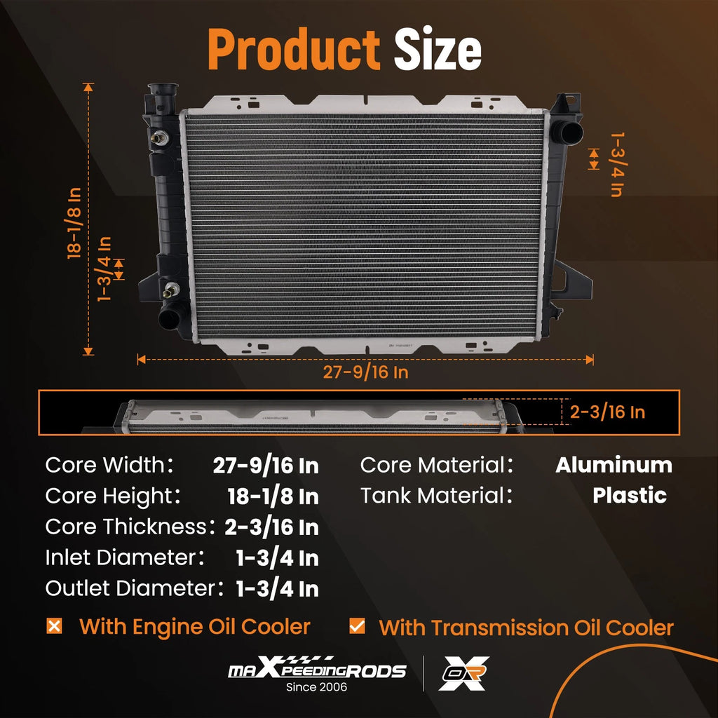 Cooling Radiator for Ford F-250 F-350 F-150 (1985–1997)