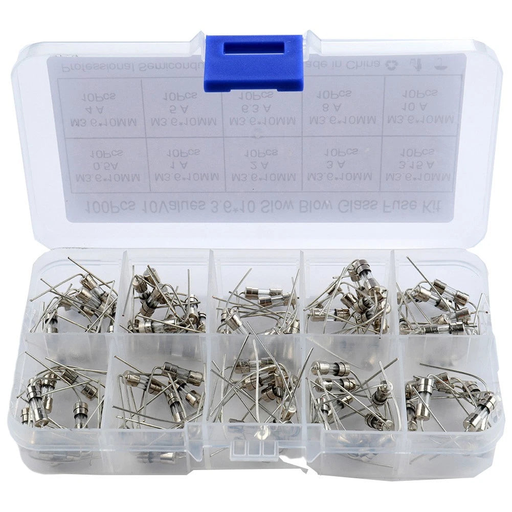 Glass Fuse Tube Set of 100 3 6x10MM 250V for Electrical Protection