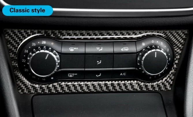 Real Carbon Fiber Center Console AC Switch Trim Decal for Mercedes A180 (2013-2018)