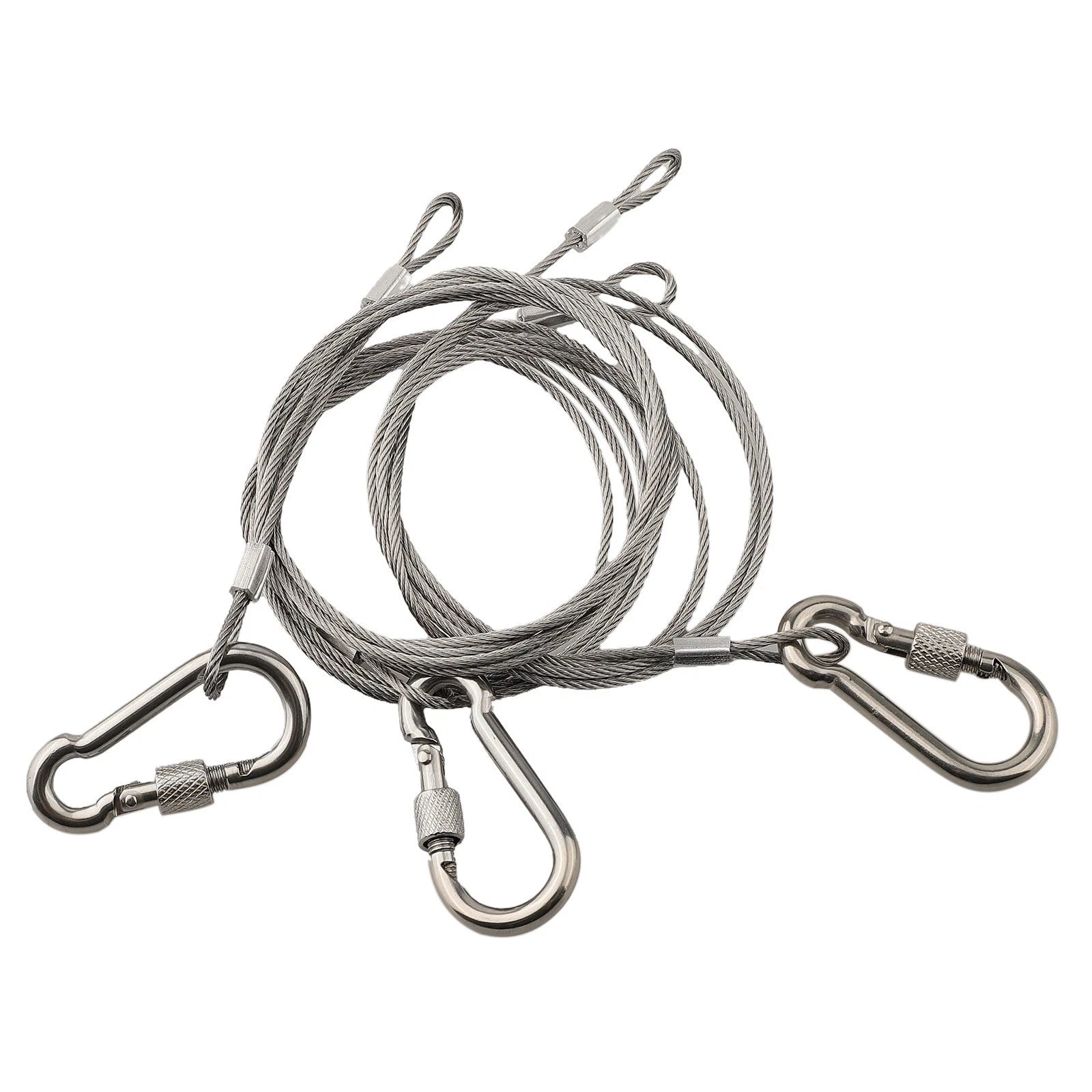 Stainless Steel Portable Wire Rope Lock Set with Eyelets for Safety Use
