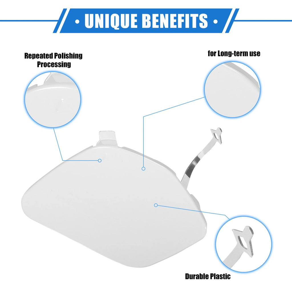 Tow Hook Eye Hole Cover for BMW X1 XDrive28i (2013–2015) - White Plastic