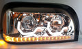 Passenger Chrome Headlight With LED Turn Signal and Bar for Freightliner Century (2008–2017)