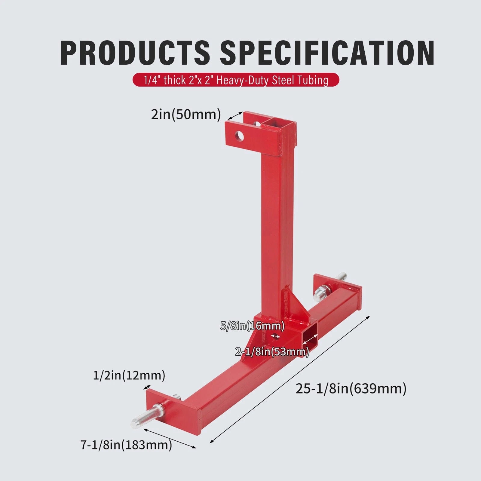 Drawbar Adapter Trailer Hitch for Category 1 Tractor (3 Point, 2" Receiver)