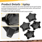 Set of 4 Matte Flash Black 5 Lug Rim Caps for Polaris RZR Pro R (2022–2024)