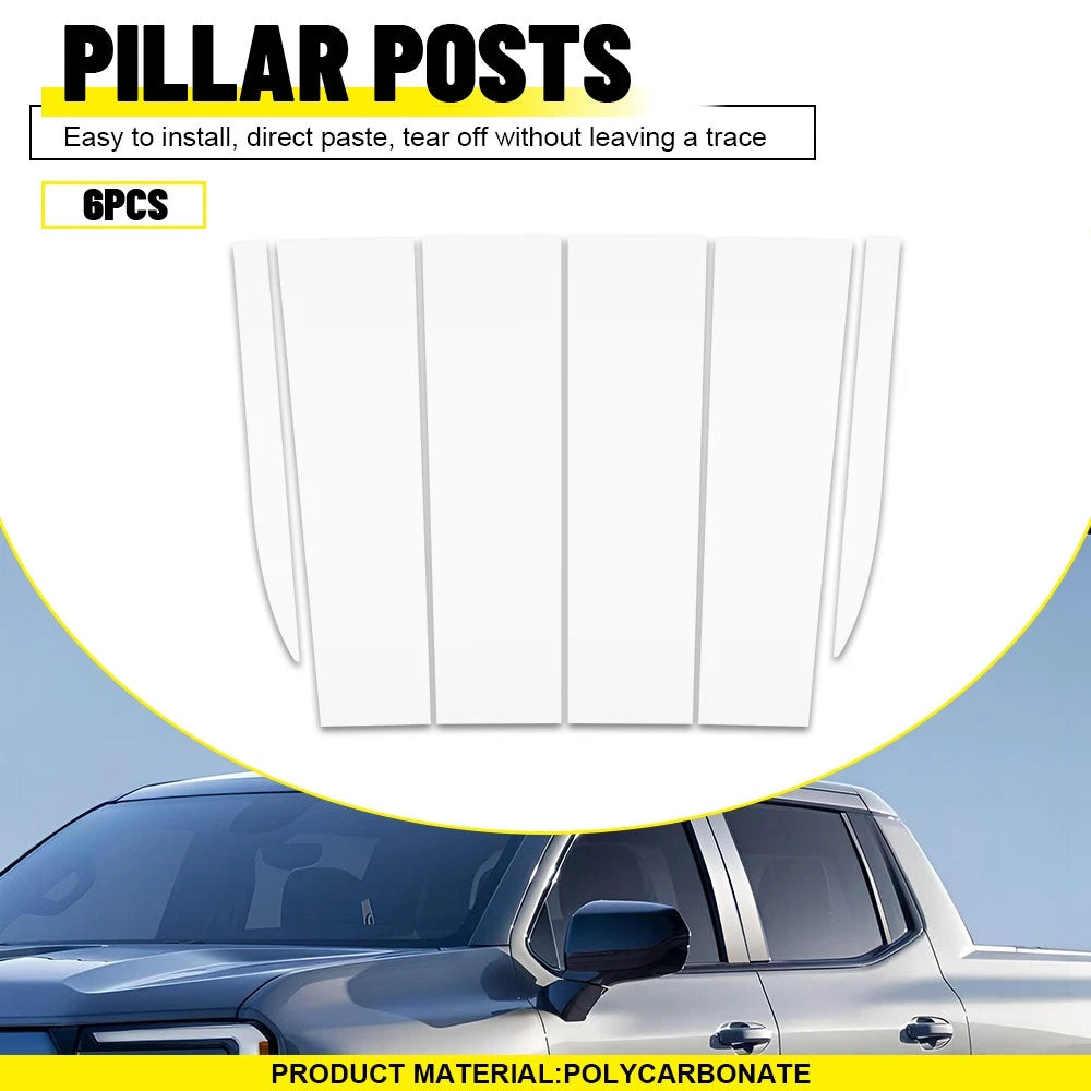 6X Chrome Pillar Posts Window Trim for Chevrolet Silverado 1500 (2019–2024)
