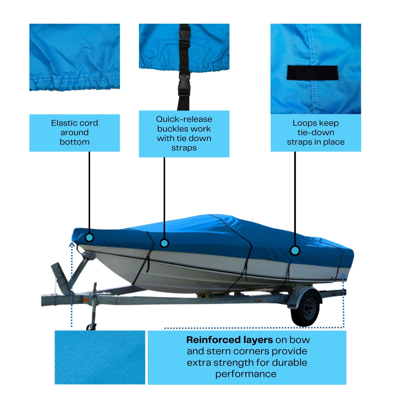 Heavy Duty Trailerable Boat Cover for Sea Ray Express Cruiser 215