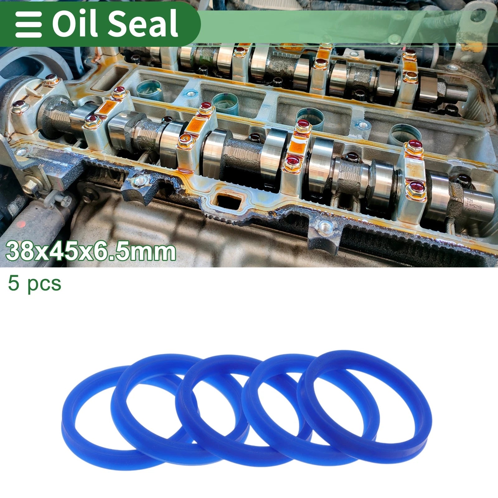 Set of 5 Oil Seal Rotary Shaft Seal 38x45x6.5mm High Pressure