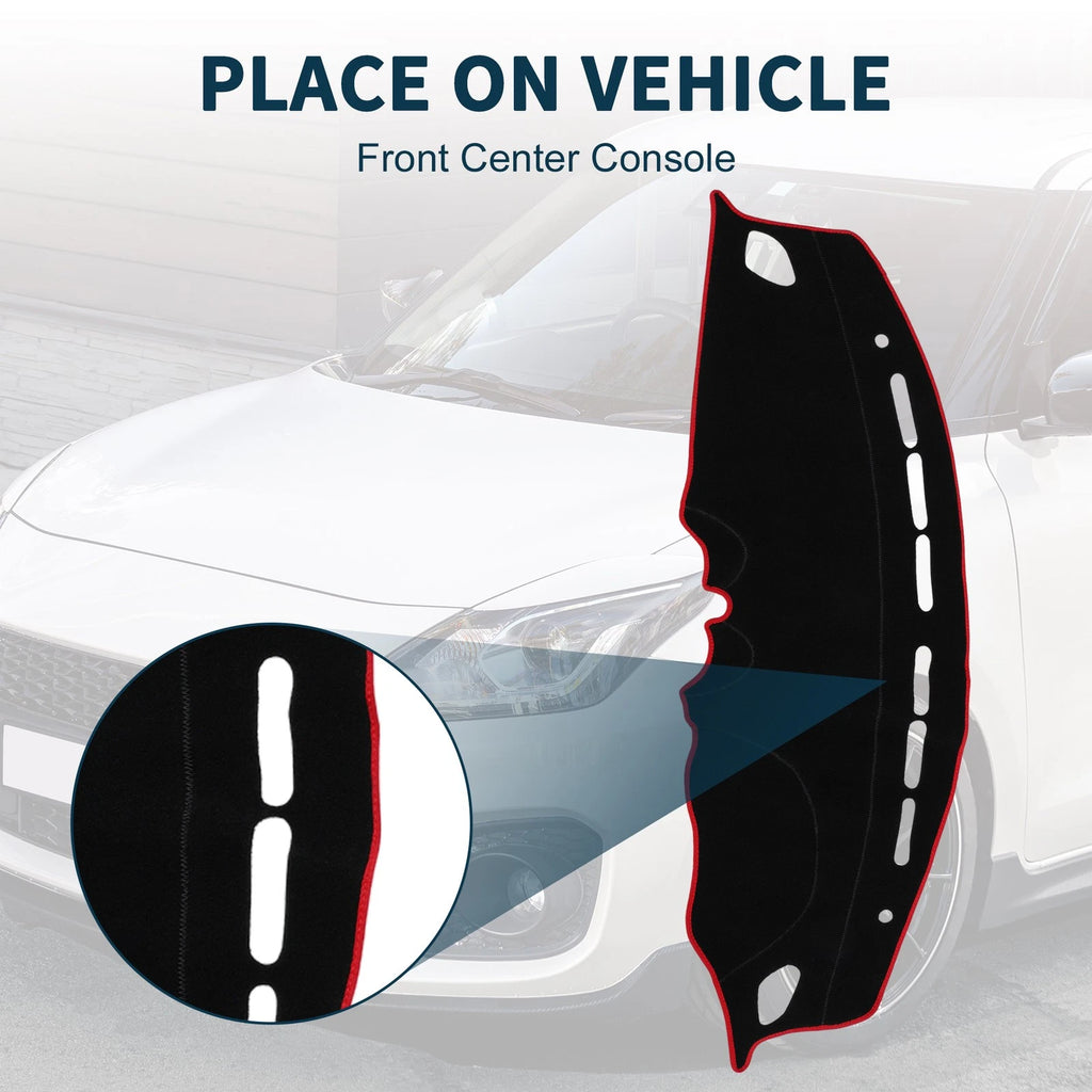 Dashboard Cover Mat for Suzuki Swift Sport ZC33S (2018–2019) Black Red