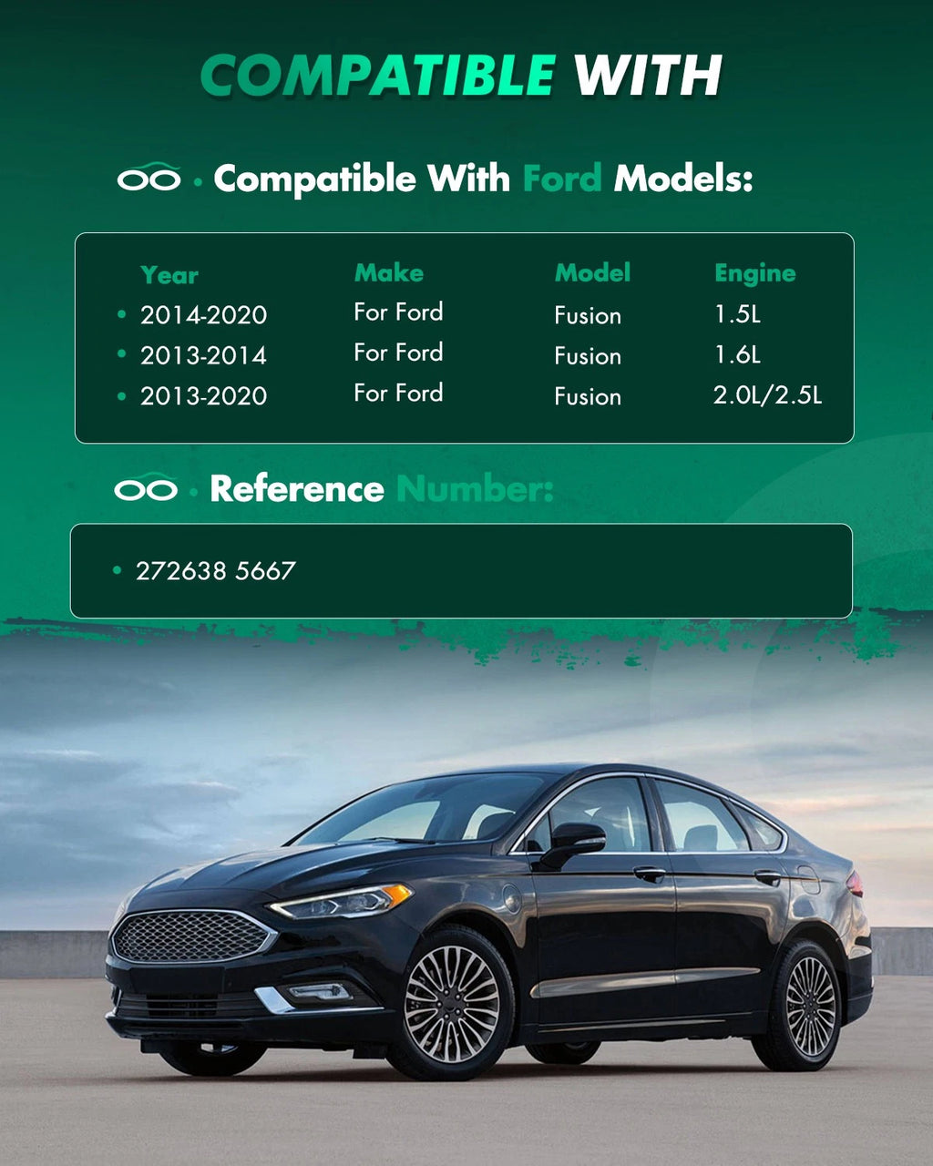 Front Complete Struts & Rear Shocks for Ford Fusion (2013–2020)
