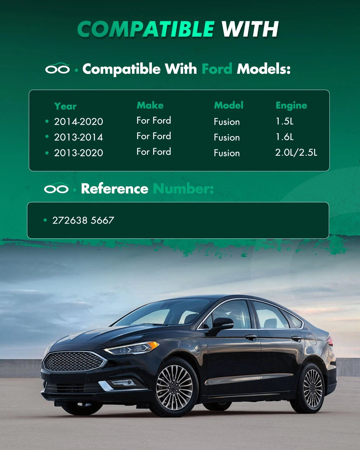 Front Complete Struts & Rear Shocks for Ford Fusion (2013–2020)