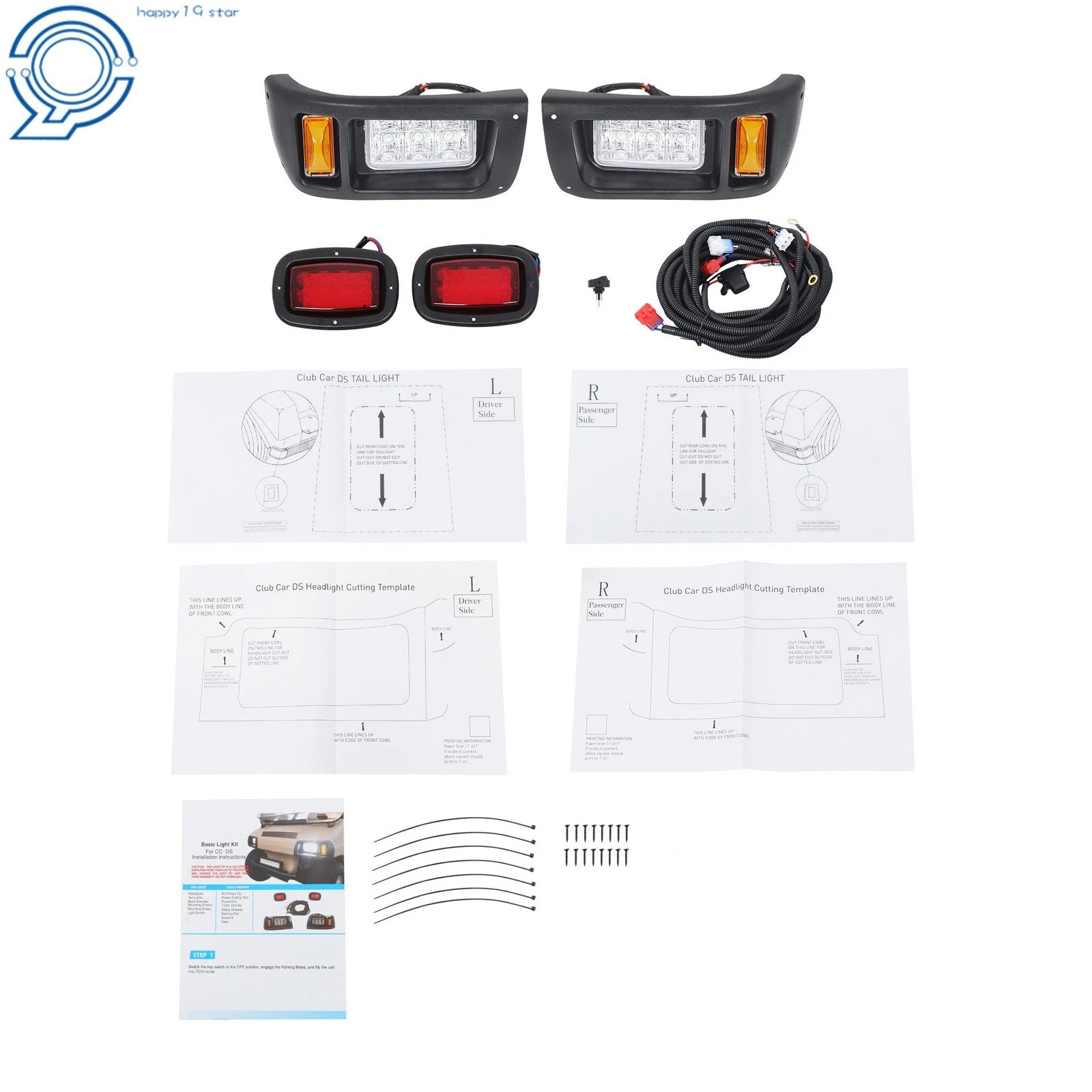 LED Headlights/Tail Lights Kit for Club Car DS (1993-Present)