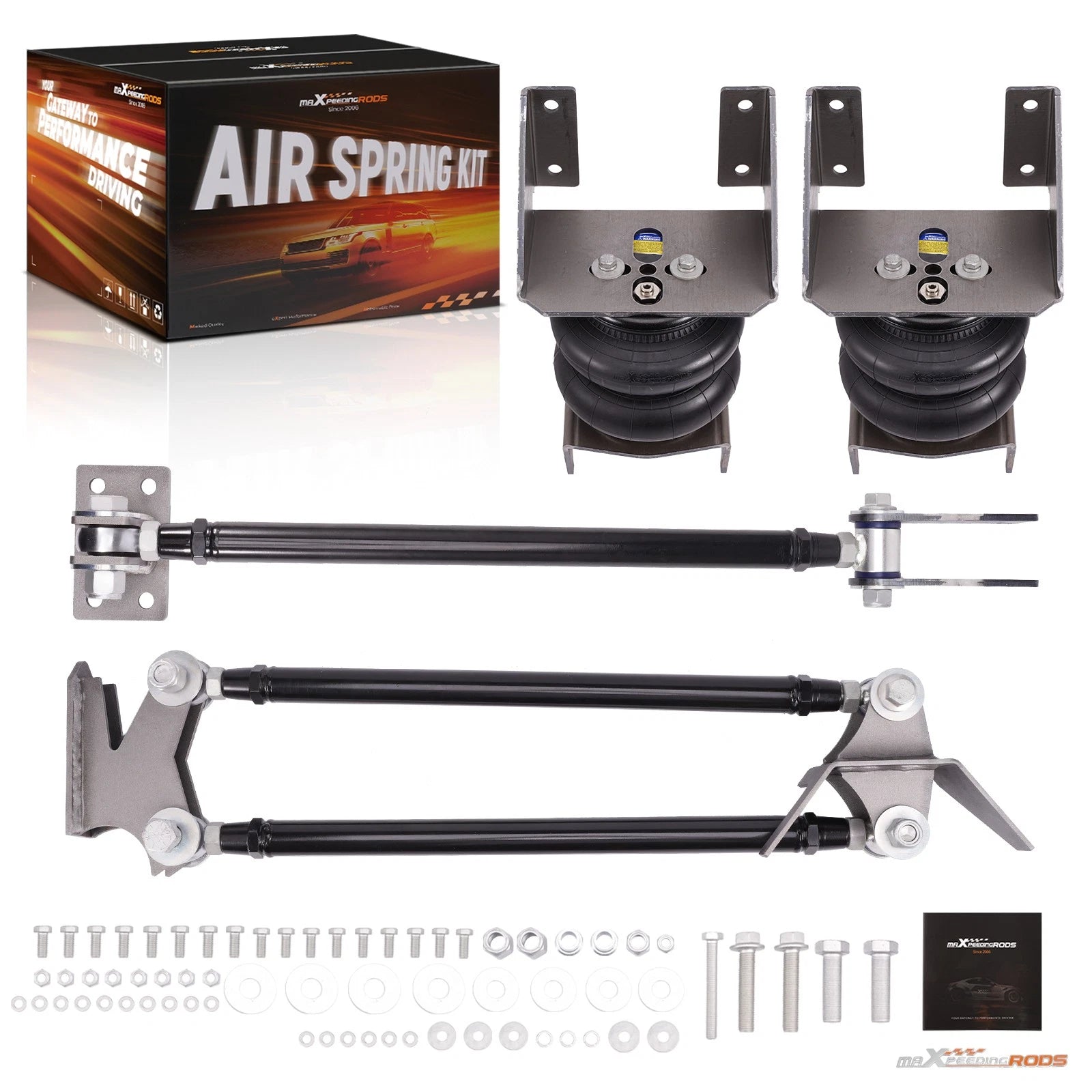 Universal Air Suspension Bags Weld-On Triangulated 4 Link Kit 2500 3" Axle