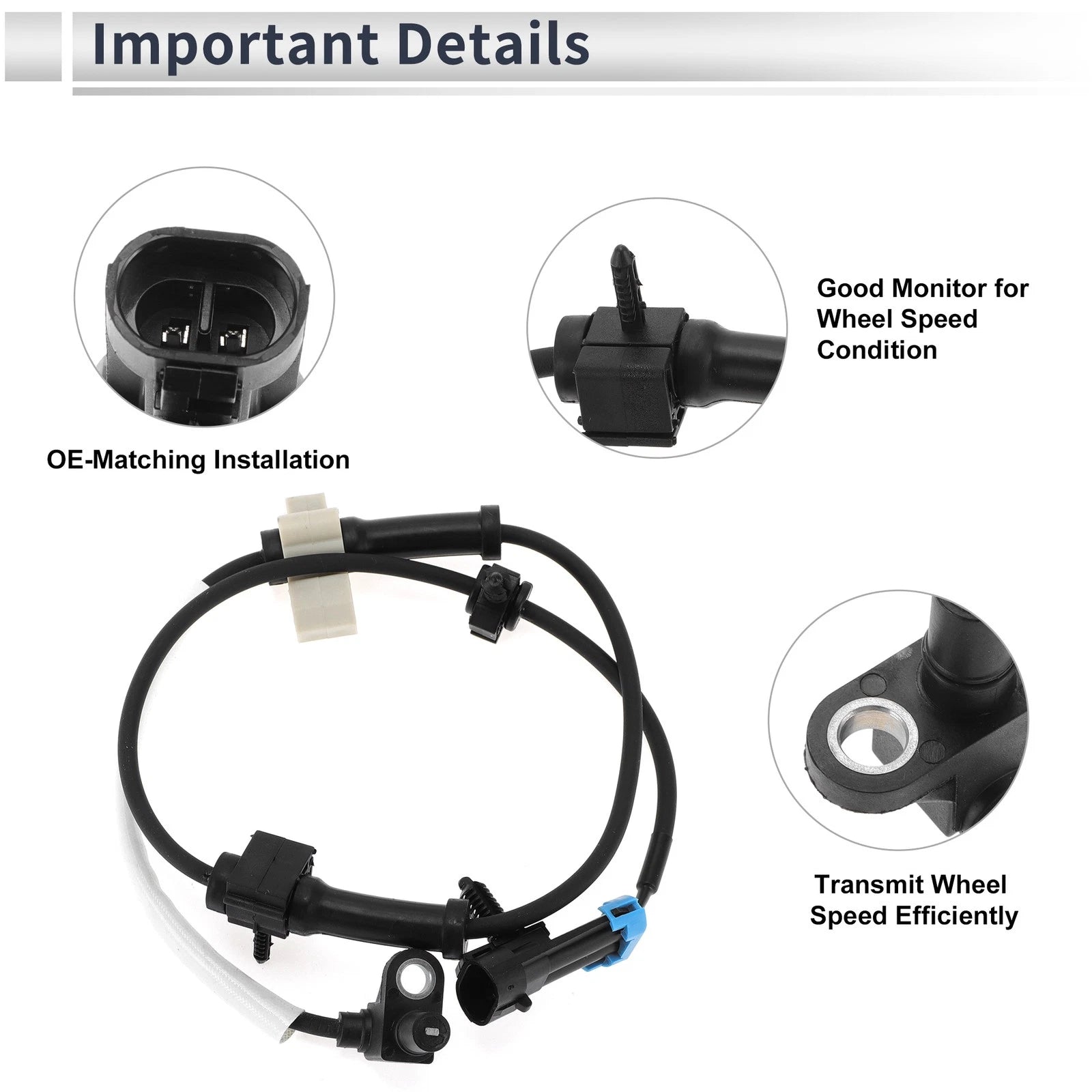 ABS Wheel Speed Sensor for Chevrolet C3500 (1995–1996) 1 Pc Front Left/Right