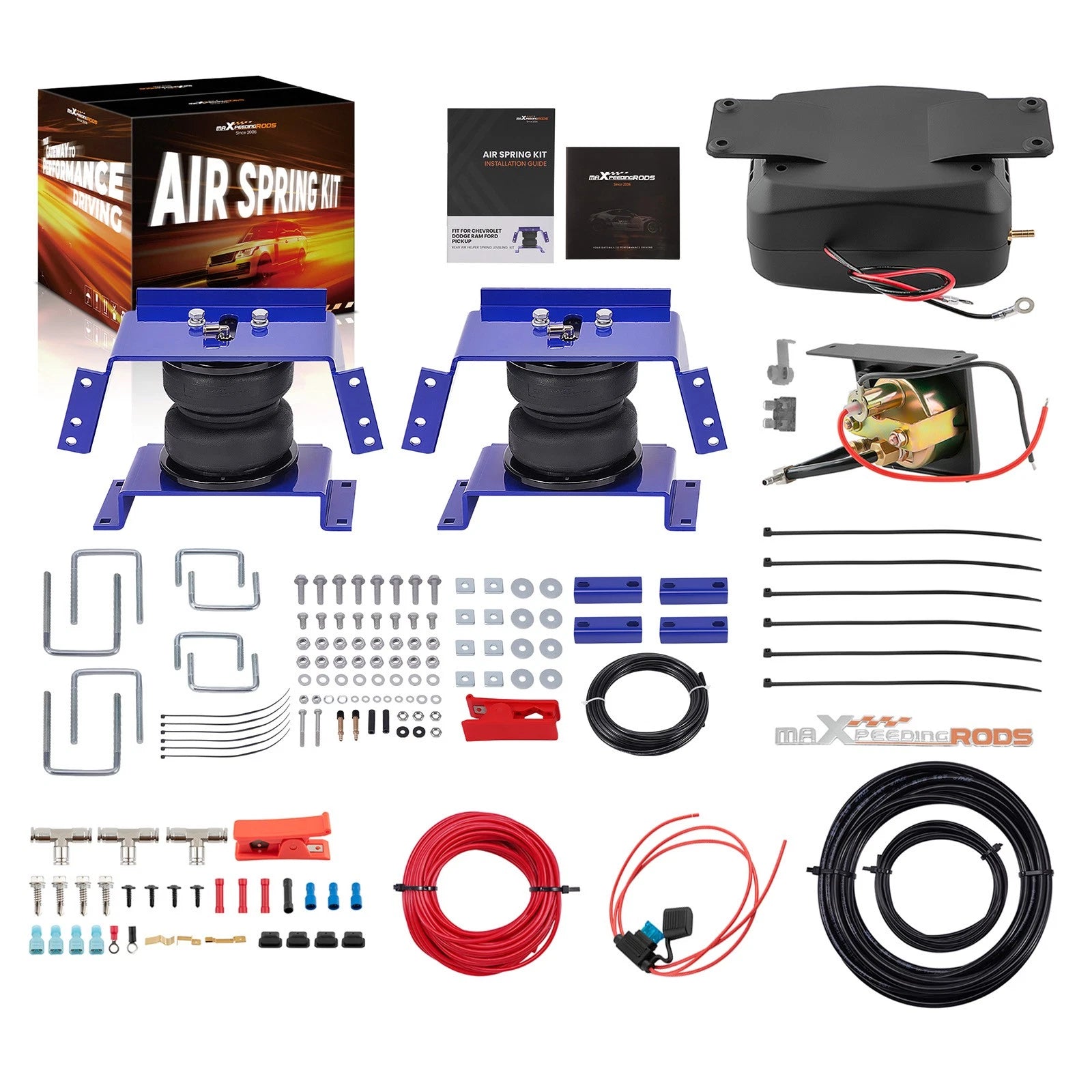 Air Suspension Springs + Compressor Kit for Dodge W200 W300 (1997–2004)