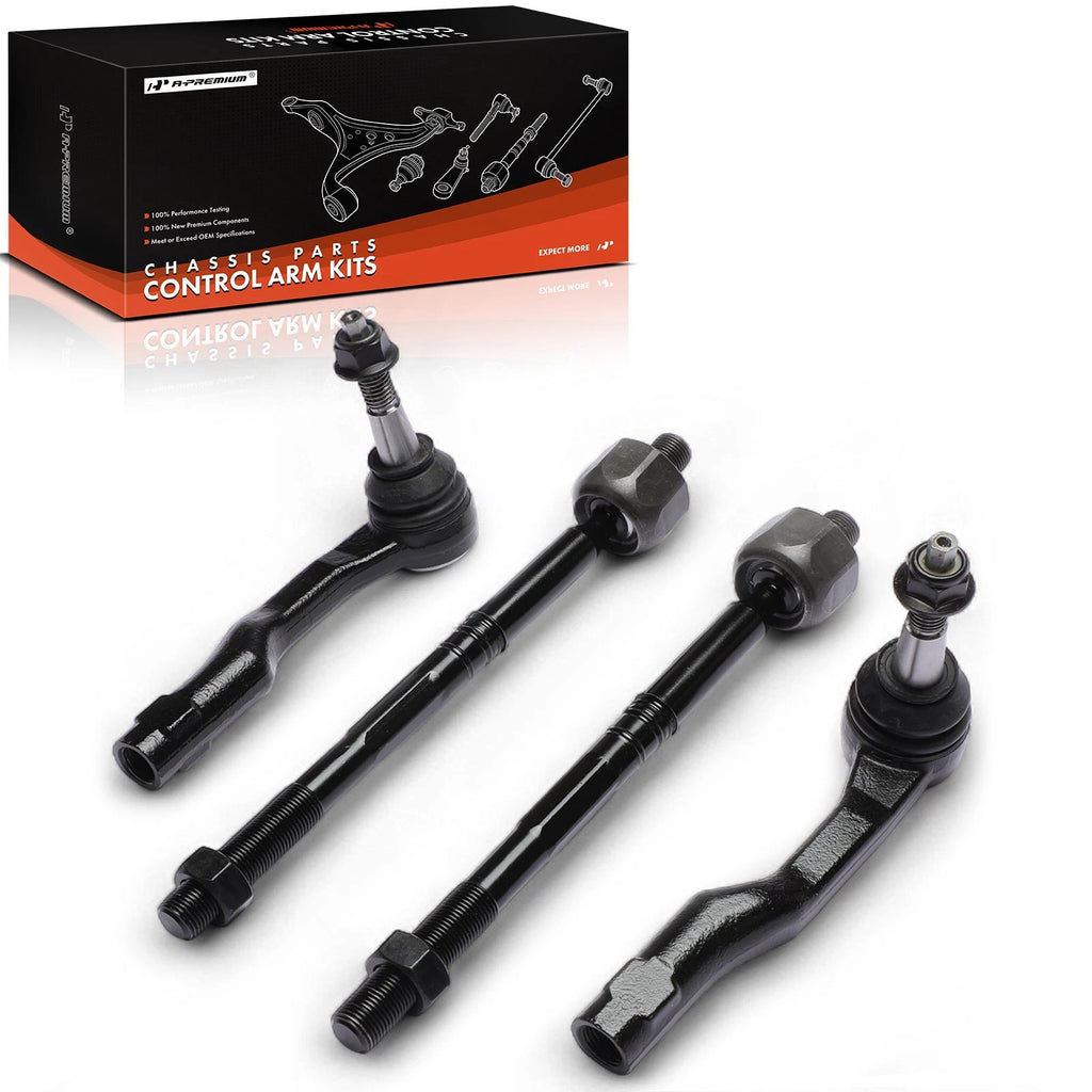 Set of 4 Front Inner & Outer Tie Rod Ends for Chevrolet Malibu (2013–2015)
