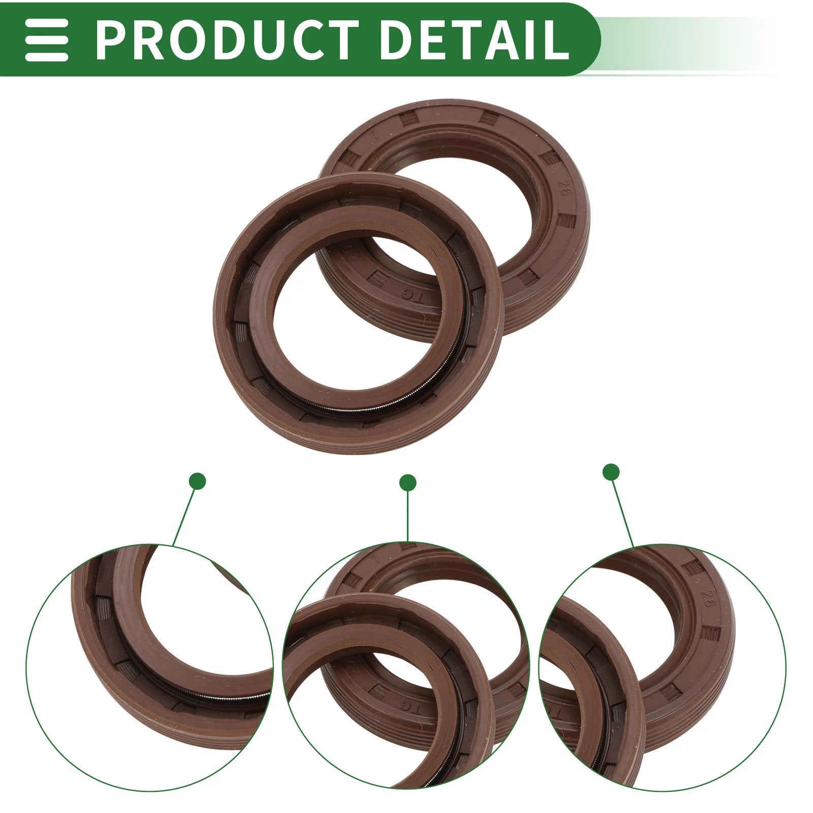 Set of 5 Oil Seals FKM Rubber 25x40x7mm for High Pressure
