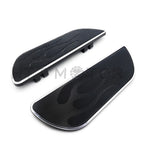 Pair Black Flame Foot Boards for Harley Touring (1984–2016)