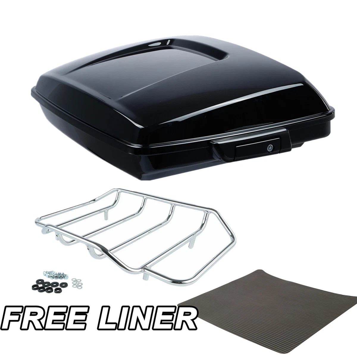 Black Razor Trunk Luggage Top Rack for Harley Touring Road Glide (2014–2023)