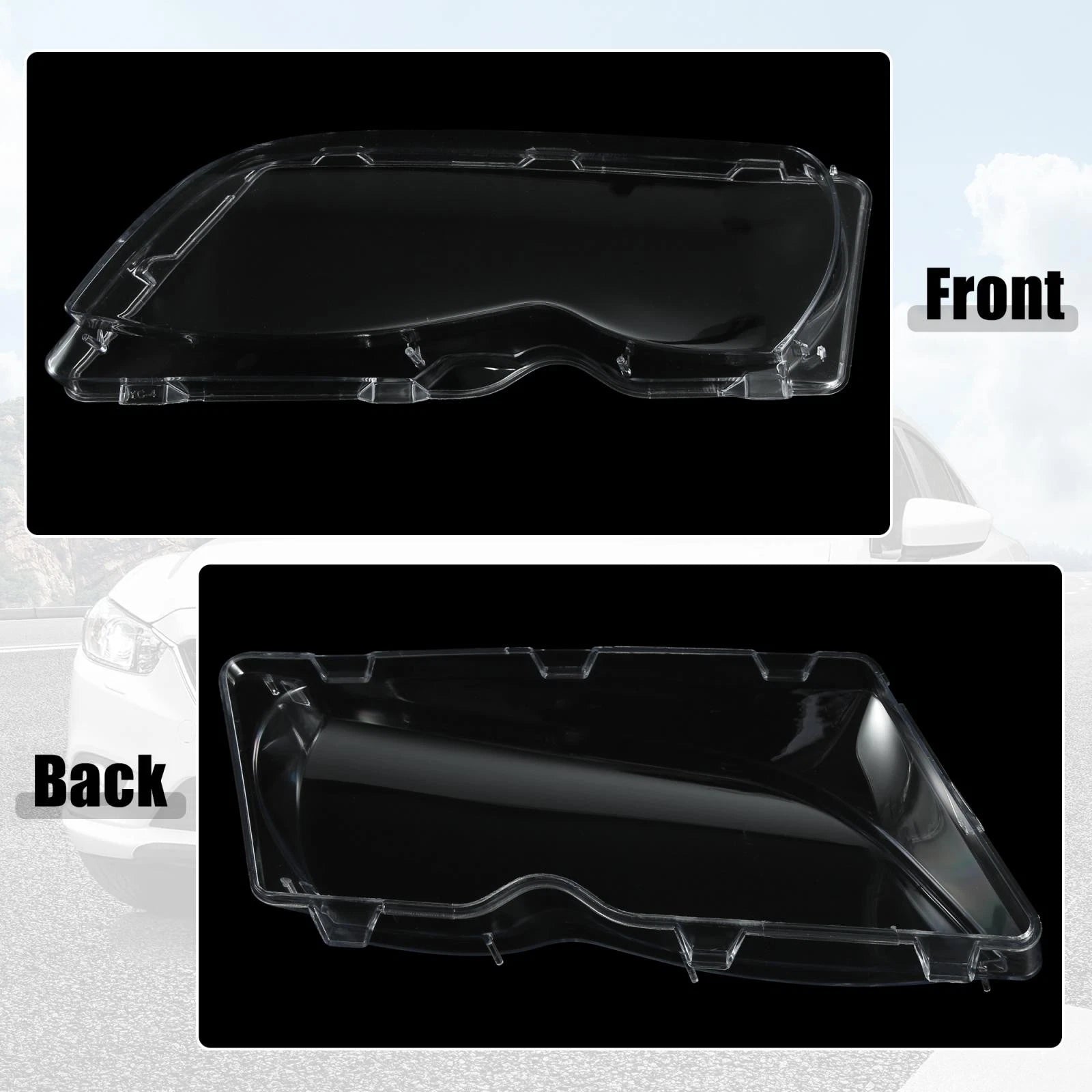 Left Front Headlight Lens Cover for BMW E46 (2002–2005) 63126924045