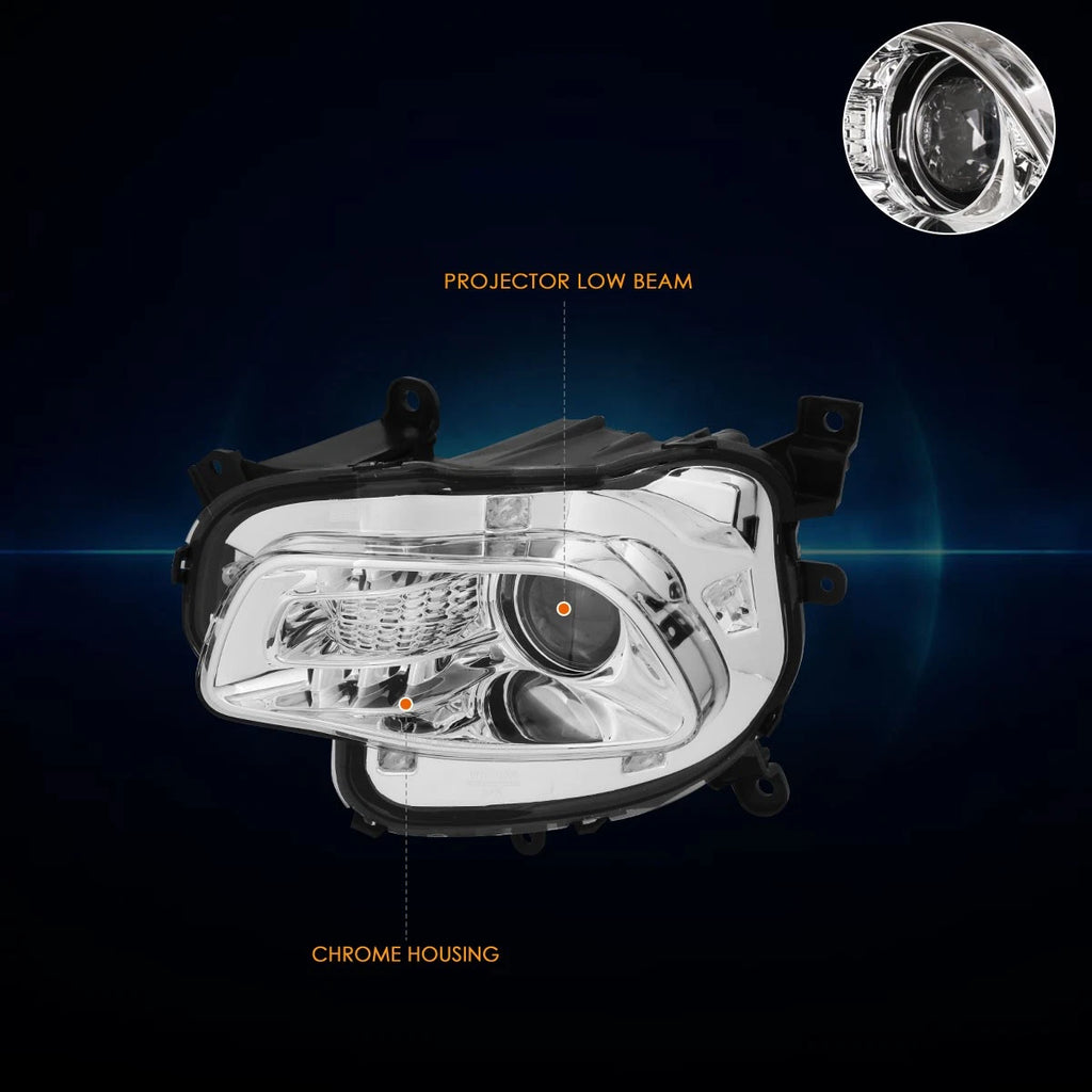 OE Style Chrome Housing Clear Lens Projector Headlights for Jeep Cherokee (2014–2018)