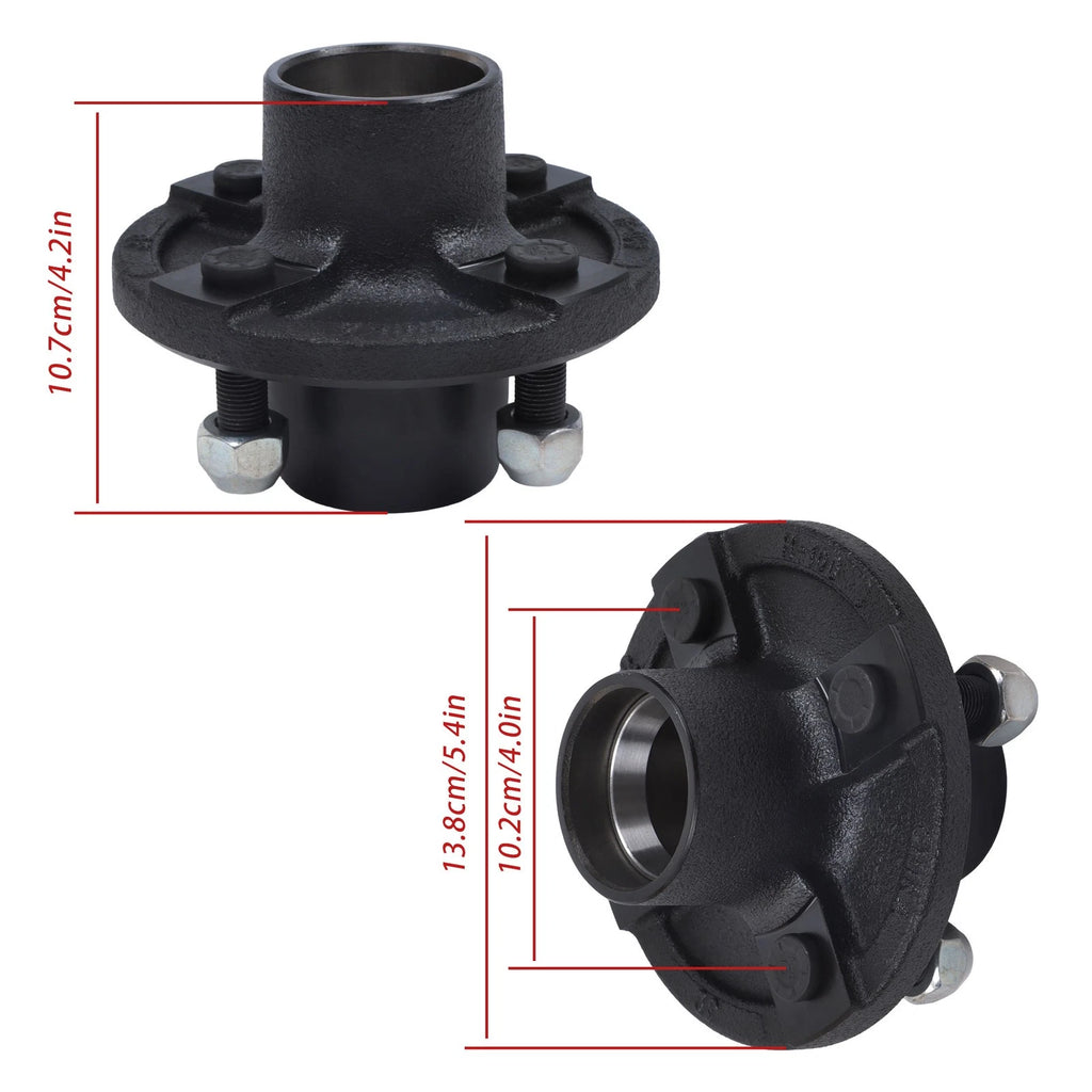 Set of 4 Trailer Axle Idler Hubs for 2000 lbs Spindle (1")