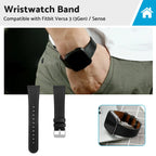 Leather Watch Band Strap for Fitbit Versa 3, Sense (2020–2021)