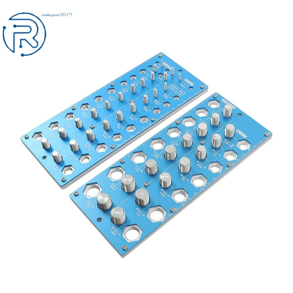 Thread Checker for Inch and Metric Fasteners (21 Inch, 17 Metric)