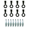 Set of 8 NGK V-Power Spark Plugs & Coil Boots for 4Runner GX470 LandCruiser LS430 V8
