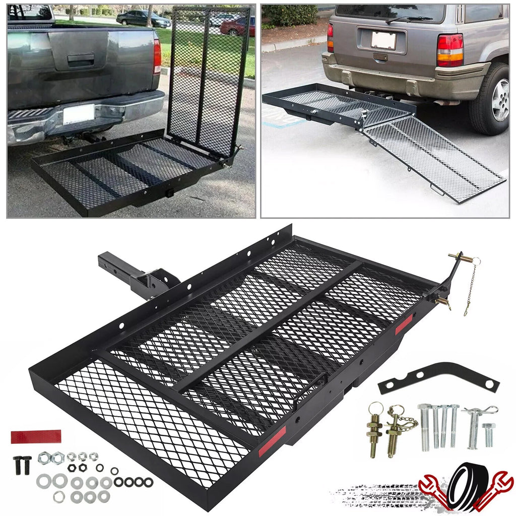 Folding Mount Cargo Carrier for Wheelchair (500LB Capacity)